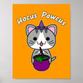 Hocus Pawcus - Gray Tabby Cat – ホワイト書ズ ポスター (正面)