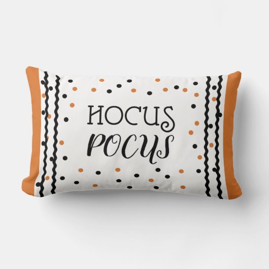 Hocus Pocusのオレンジ黒い枕 ランバークッション (正面)