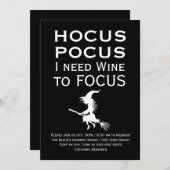 HOCUS POCUSワインが必要ハローウィンパーティ 招待状 (正面/裏面)