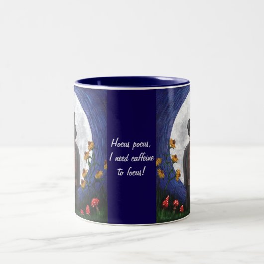 Hocus Pocus私はハロウィンマグを集中するためにカフェインが必要 ツートーンマグカップ (中央)