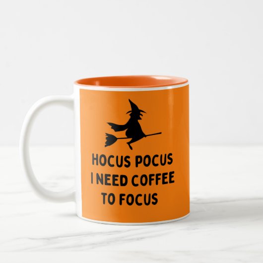 Hocus Pocus コーヒーがないと集中できない ツートーンマグカップ (左)