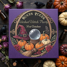 Hocus Pocus ファンキーな帽子 邪悪な魔女のパーティ ヴィンテージ ラウンドシール