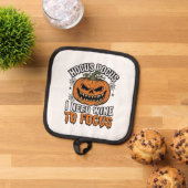Hocus Pocus ワイン パンプキン ハロウィン Tシャツ デザイン_1 鍋敷き (トップダウン)