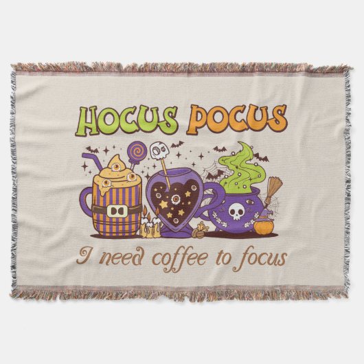 Hocus Pocus – 集中するにはコーヒーが必要 スローブランケット (正面)