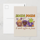 Hocus Pocus – 集中するにはコーヒーが必要 ポストカード (正面/裏面)