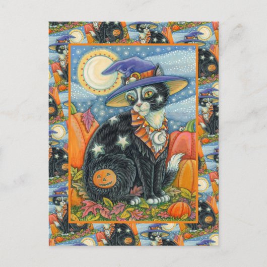 HOCUS POCUS 黒猫 魔女 & ネズミ ハロウィン シーズンポストカード (正面)