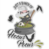 Hocus Pocus Cat Brewing Potion Cauldron Magic シール (正面)