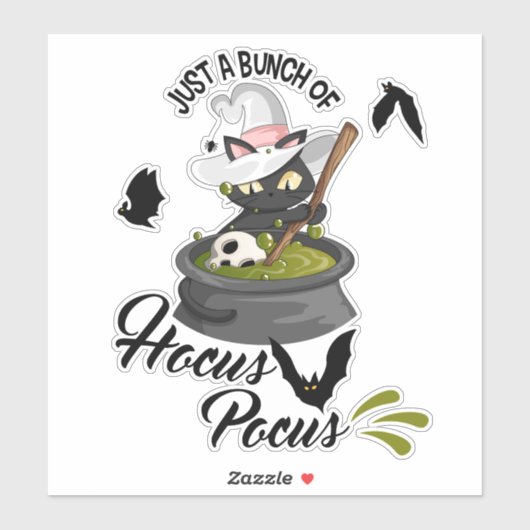 Hocus Pocus Cat Brewing Potion Cauldron Magic シール (シート)