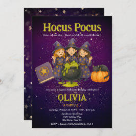 Hocus Pocus Halloween Birthday Party 招待状