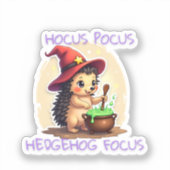 Hocus Pocus Hedgehog Focus – かわいいヘッジホグステッカー シール (正面)