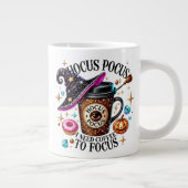 "Hocus Pocus I Need Coffee" Funny Witchy  ジャンボコーヒーマグカップ (右)