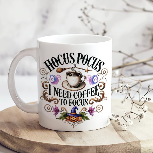 "Hocus Pocus I Need Coffee" Funny Witchy ジャンボコーヒーマグカップ