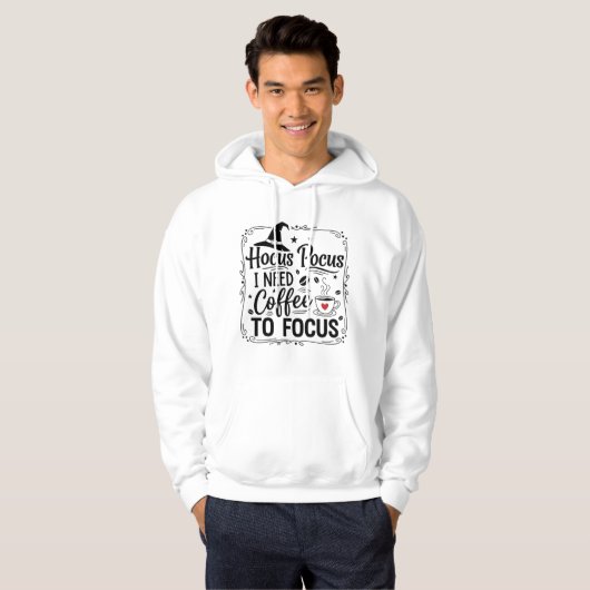 Hocus pocus i need coffee to focus パーカ (正面フル)