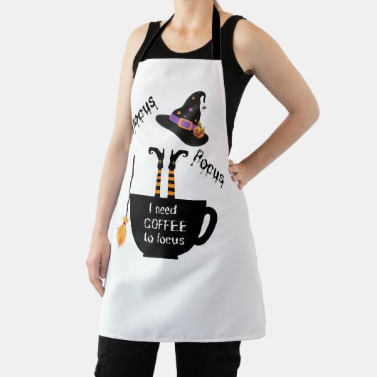 Hocus Pocus I Need Coffee to Focus Halloween Eprom エプロン (インサイチュ)