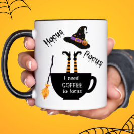 Hocus Pocus I Need Coffee to Focus Halloween Mug マグカップ