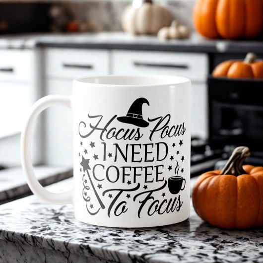 Hocus Pocus I Need Coffee To Focus Halloween Quote コーヒーマグカップ