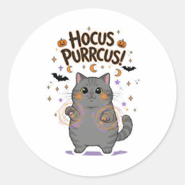 Hocus Purrcus Brit - British Shorthair Halloween ラウンドシール