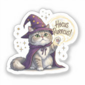 Hocus Purrcus Persian – 面白いハロウィーン猫 シール (正面)