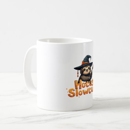 Hocus Slowcus Sloth loversハロウィーンの衣装ティーE コーヒーマグカップ (正面左)
