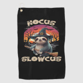 Hocus Slowcus Sloth loversハロウィーンの衣装ティーE ゴルフタオル (正面)