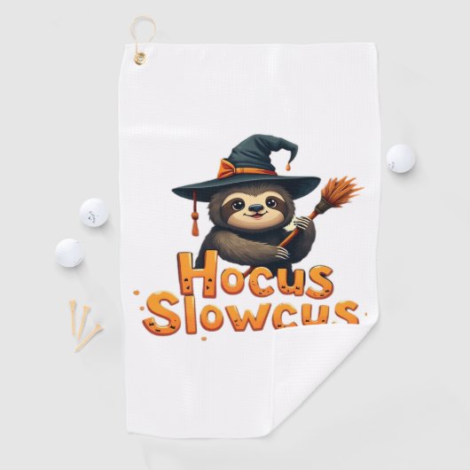 Hocus Slowcus Sloth loversハロウィーンの衣装ティーE ゴルフタオル (インサイチュ)