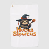 Hocus Slowcus Sloth loversハロウィーンの衣装ティーE ゴルフタオル (正面)