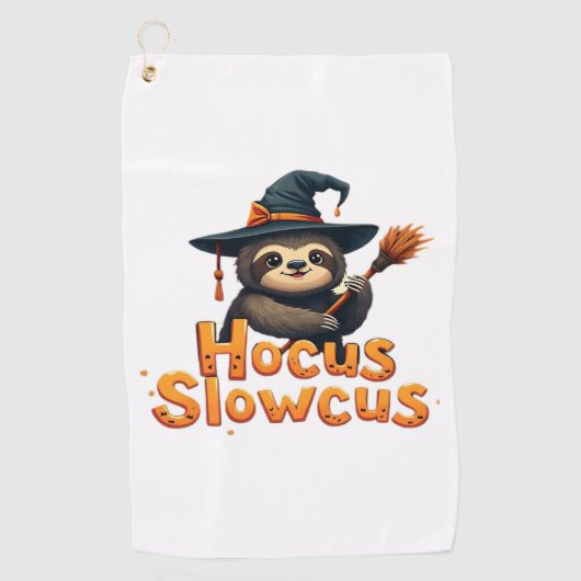Hocus Slowcus Sloth loversハロウィーンの衣装ティーE ゴルフタオル (正面)