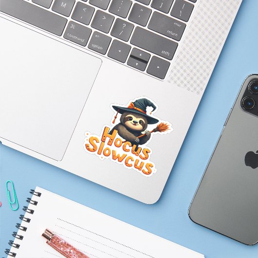 Hocus Slowcus Sloth loversハロウィーンの衣装ティーE シール (ノートパソコンとiPhone)