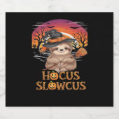 Hocus Slowcus Sloth loversハロウィーンの衣装ティーE スパークリングワインラベル (シングルラベル)