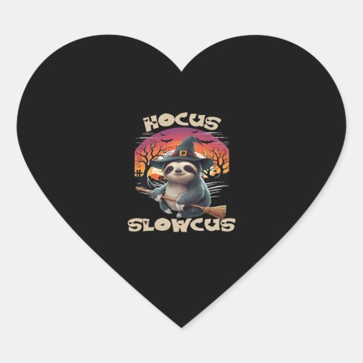 Hocus Slowcus Sloth loversハロウィーンの衣装ティーE ハートシール (正面)