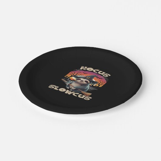 Hocus Slowcus Sloth loversハロウィーンの衣装ティーE ペーパープレート (アングル)