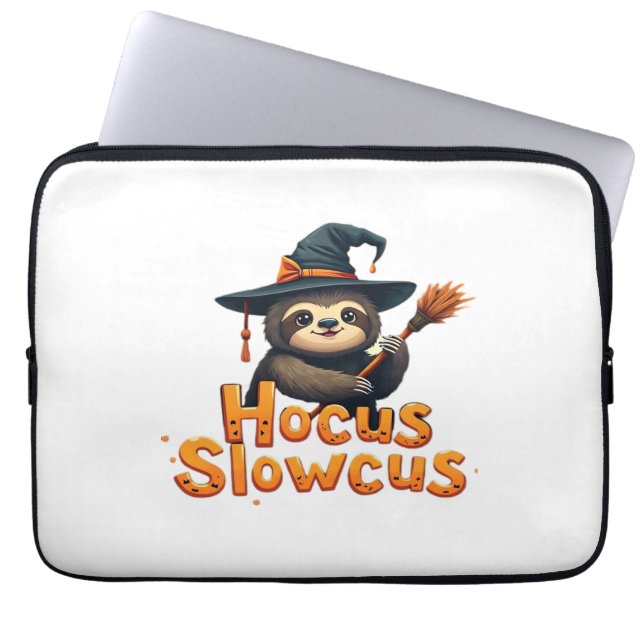 Hocus Slowcus Sloth loversハロウィーンの衣装ティーE ラップトップスリーブ (正面)