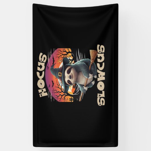 Hocus Slowcus Sloth loversハロウィーンの衣装ティーE 横断幕 (縦)