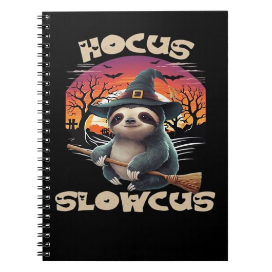 Hocus Slowcus Sloth lovers Halloween costume tee E ノートブック (正面)