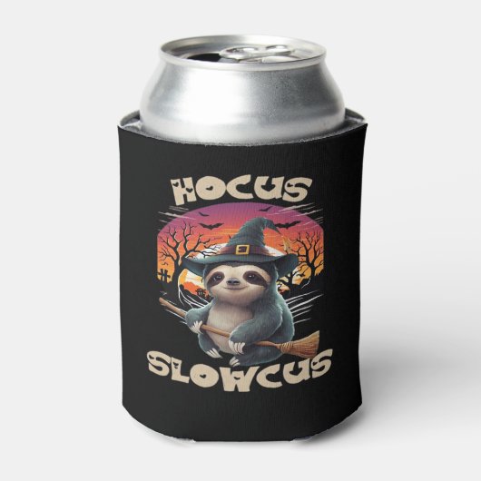 Hocus Slowcus Sloth lovers Halloween costume tee E 缶クーラー (缶正面)