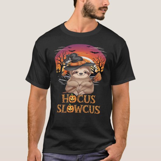 Hocus Slowcus Sloth lovers Halloween costume tee E Tシャツ (正面)