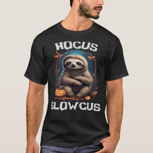 Hocus Slowcus Sloth lovers Halloween costume tee E Tシャツ (正面)