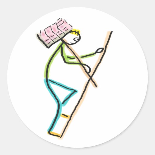 Hod Carrier Stickman ラウンドシール (正面)