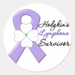 Hodgkinのリンパ腫の生存者の花のリボン ラウンドシール