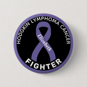 Hodgkin Lymphoma Fighter Ribbon Black Button 缶バッジ