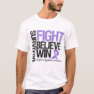 Hodgkinsのリンパ腫の生存者の戦いは勝利モットーを信じます Tシャツ