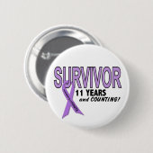 Hodgkinsのリンパ腫11年の生存者 缶バッジ (正面&裏面)