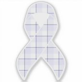 Hodgkin's Lymphoma Awareness Plaid Lavender Ribbon シール (正面)