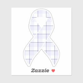 Hodgkin's Lymphoma Awareness Plaid Lavender Ribbon シール