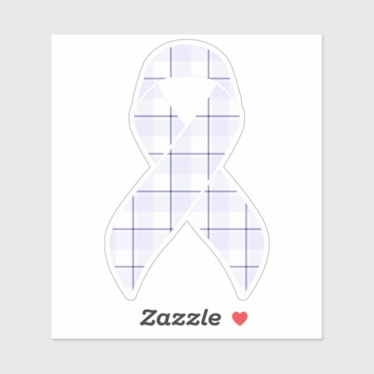 Hodgkin's Lymphoma Awareness Plaid Lavender Ribbon シール (シート)