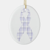 Hodgkin's Lymphoma Awareness Plaid Lavender Ribbon セラミックオーナメント (右)