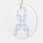 Hodgkin's Lymphoma Awareness Plaid Lavender Ribbon セラミックオーナメント (左)