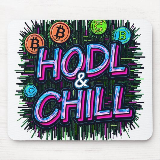 HODLとChill - Ride the Crypto Wave 🚀" マウスパッド (正面)