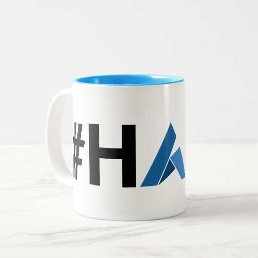 #HODLの熱意のマグ ツートーンマグカップ (正面左)