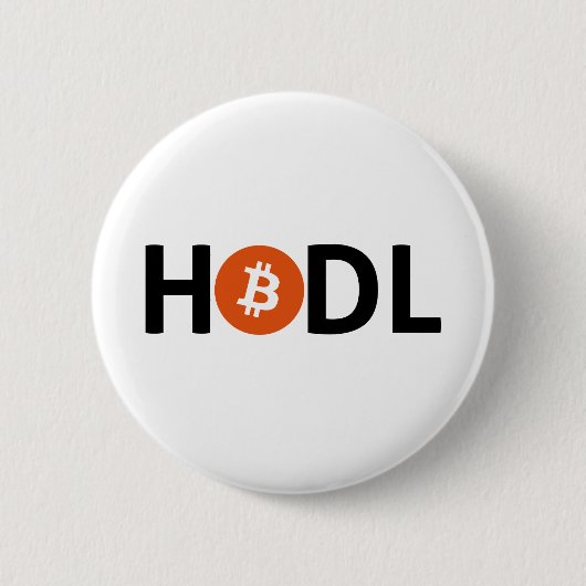HODLのbitcoin 缶バッジ (正面)